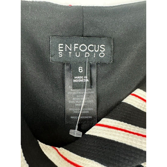 En Focus Studio Sz 6 Mini Dress Sleeveless Black White Red Stretchy New W/0 Tags - Picture 7 of 7